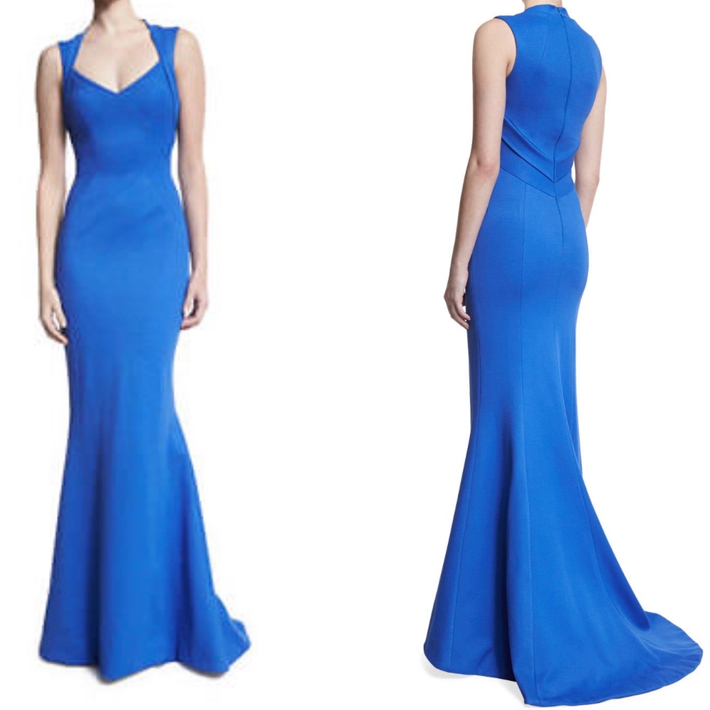 Zac Pozen Ottoman Jersey Fishtail Gown